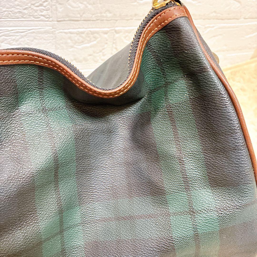 WORLD POLO ボストンバッグ ダークグリーン チェック柄