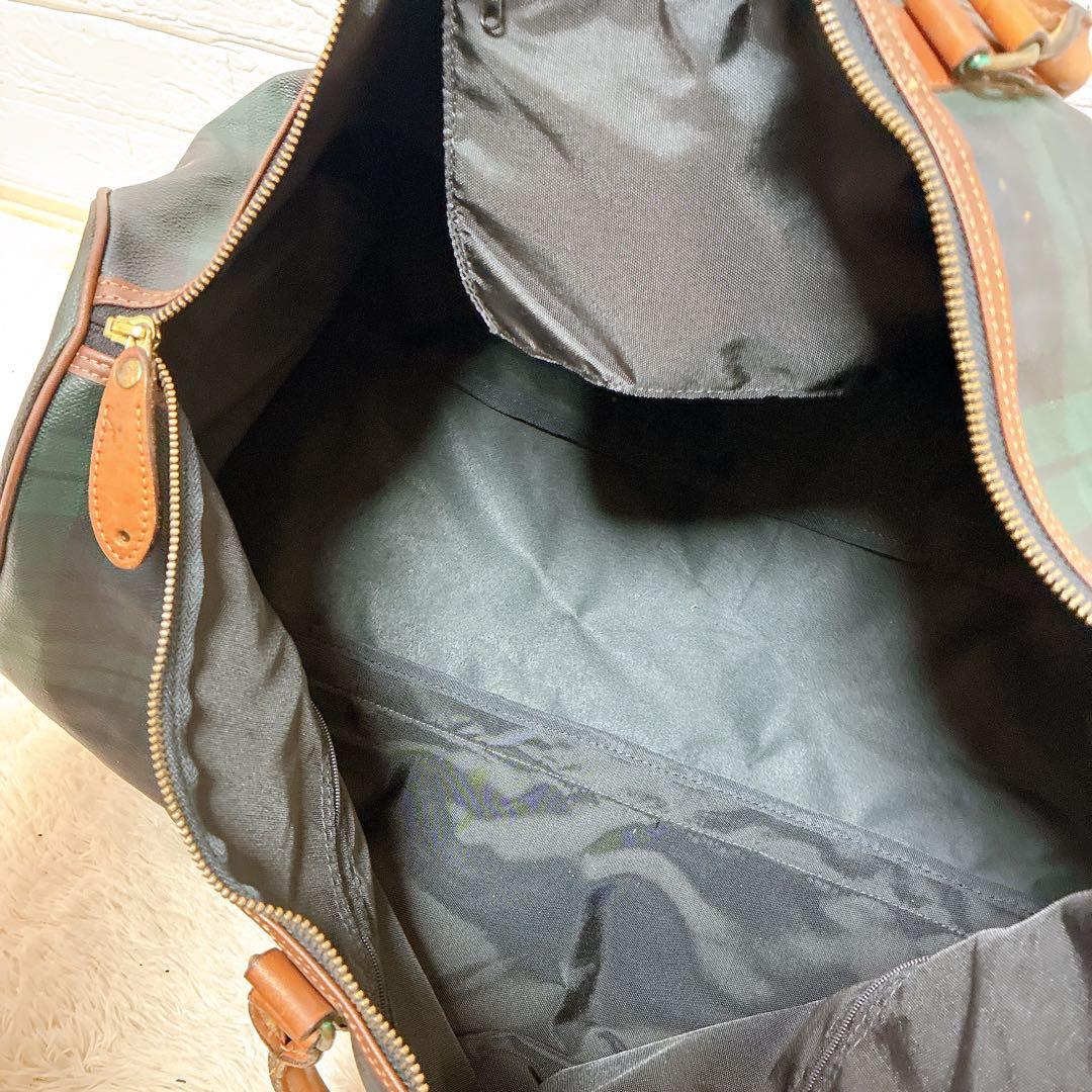 WORLD POLO ボストンバッグ ダークグリーン チェック柄