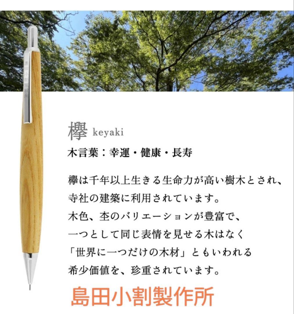【新品未使用】木軸シャープペンシル 島田小割製材所【欅】
