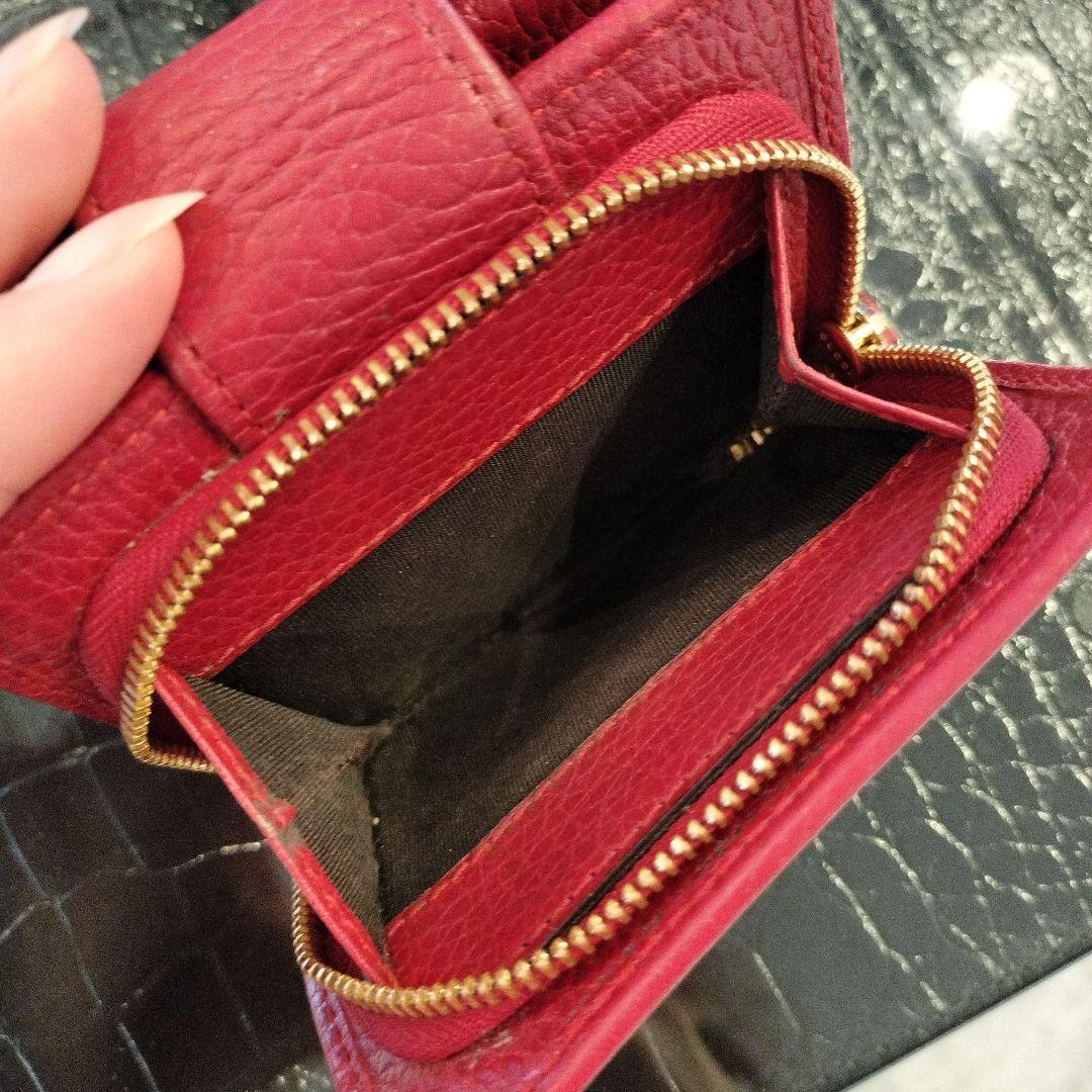 GUCCI GUCCI GG マーモント コンパクトウォレット レッド