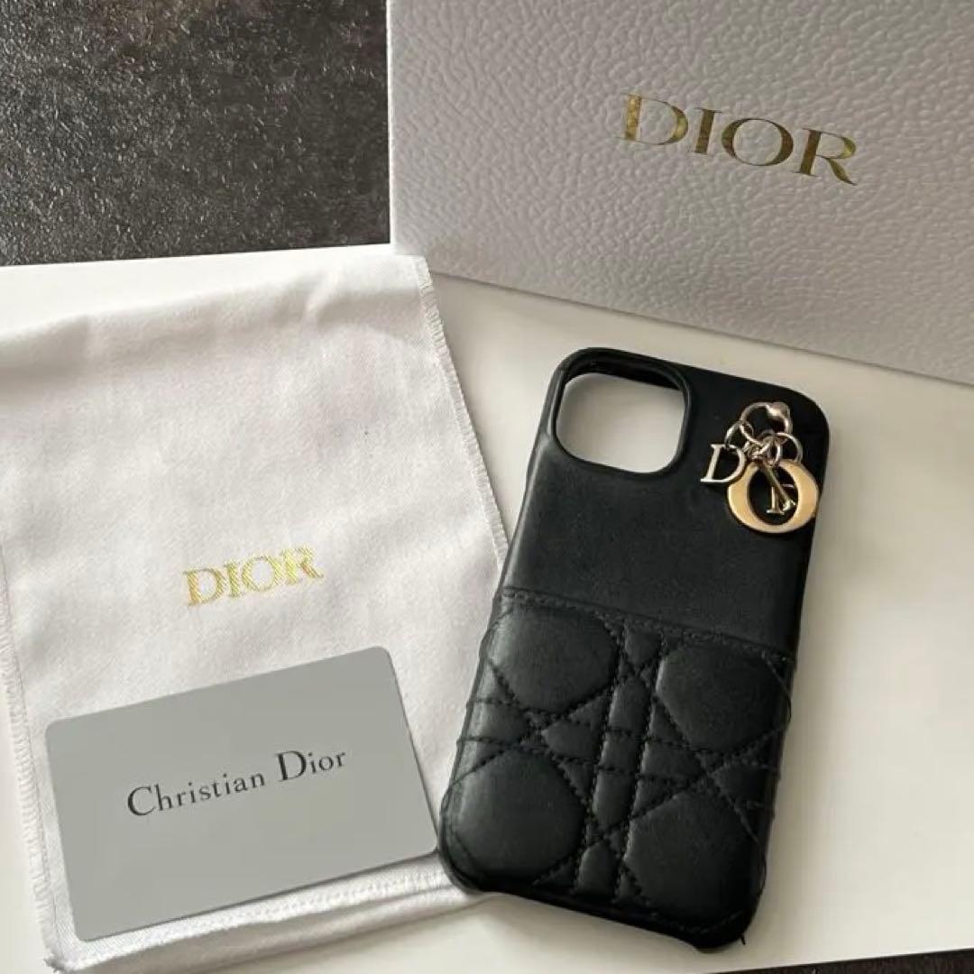 Dior iPhone 13 黒 レザー ケース