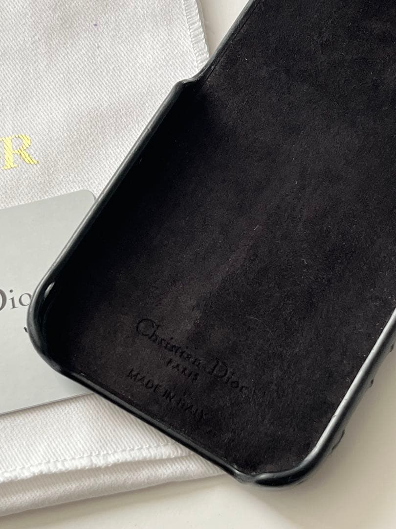 Dior iPhone 13 黒 レザー ケース