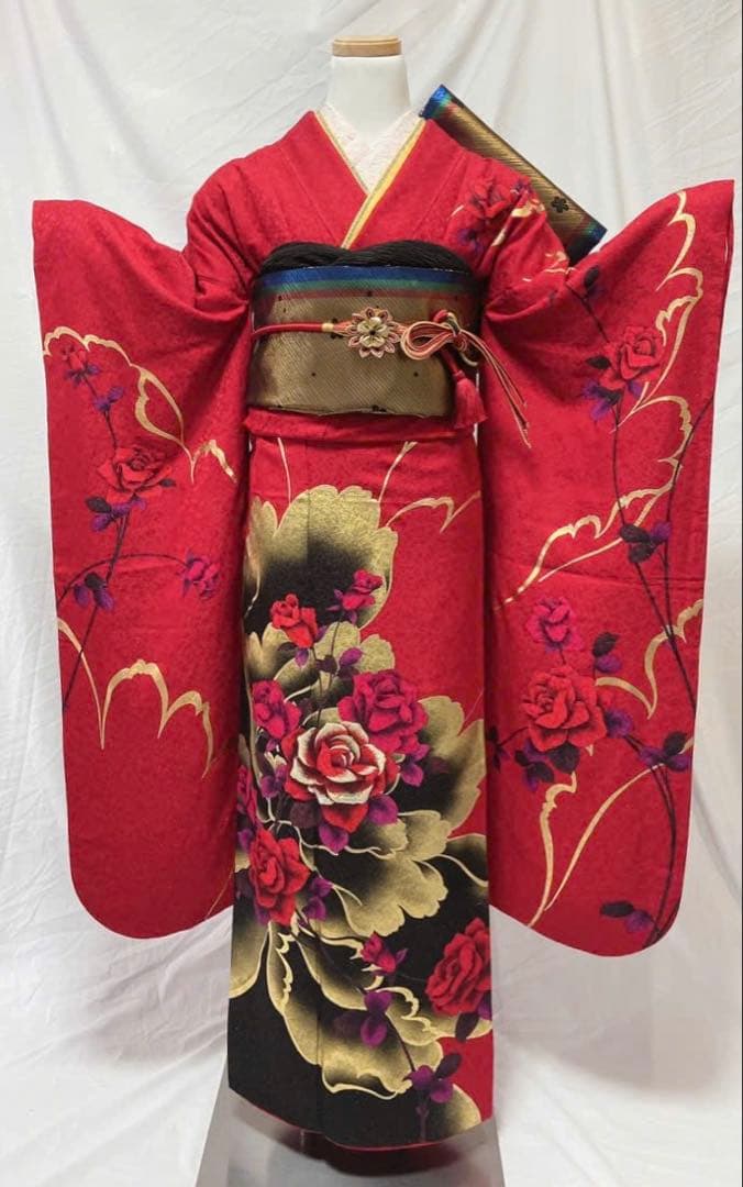 サカイ品　赤色花柄振袖 振袖フルセット 振袖 振袖セット 成人式