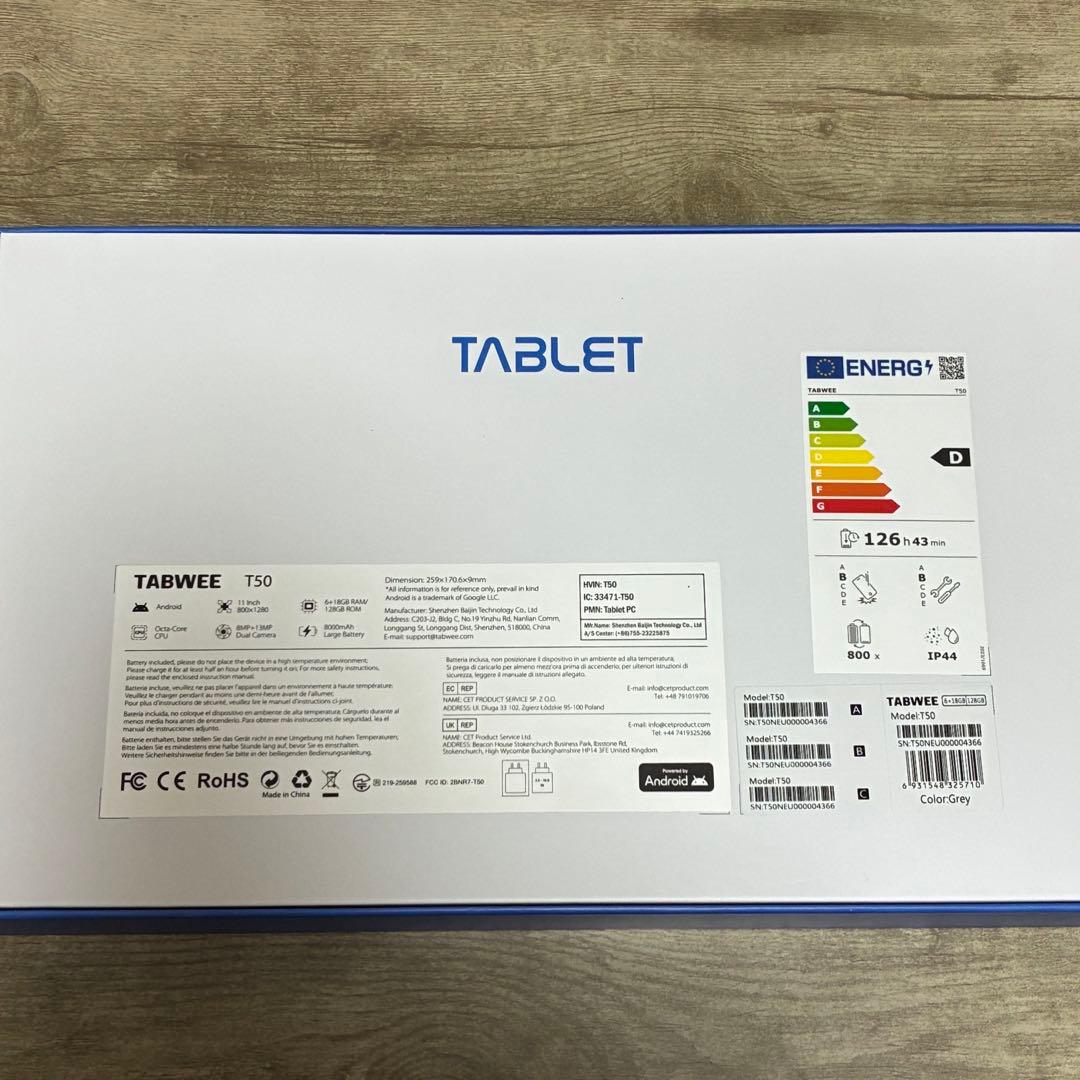 【新品】タブレット Android16 11インチ　Tabwee T50
