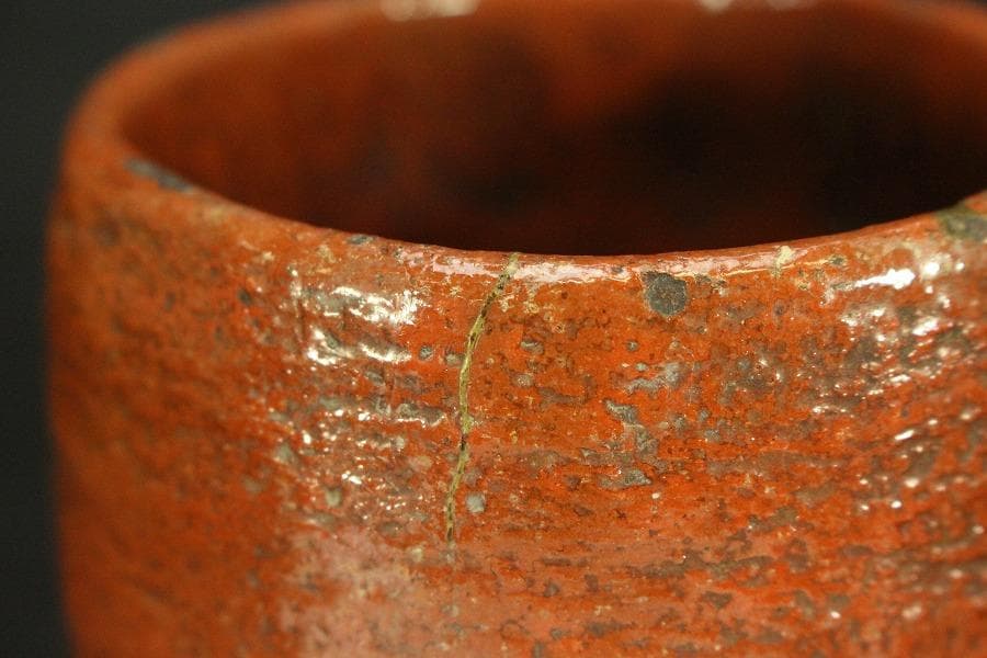 茶道具 赤楽茶碗 野点 時代物(A806)