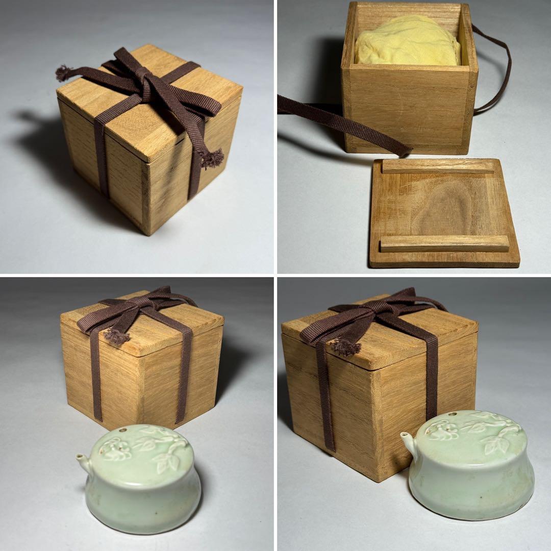 ◆李朝 白磁浮彫水滴 蟹紋 書道具 古玩 文房四宝 朝鮮古陶磁 朝鮮美術◆