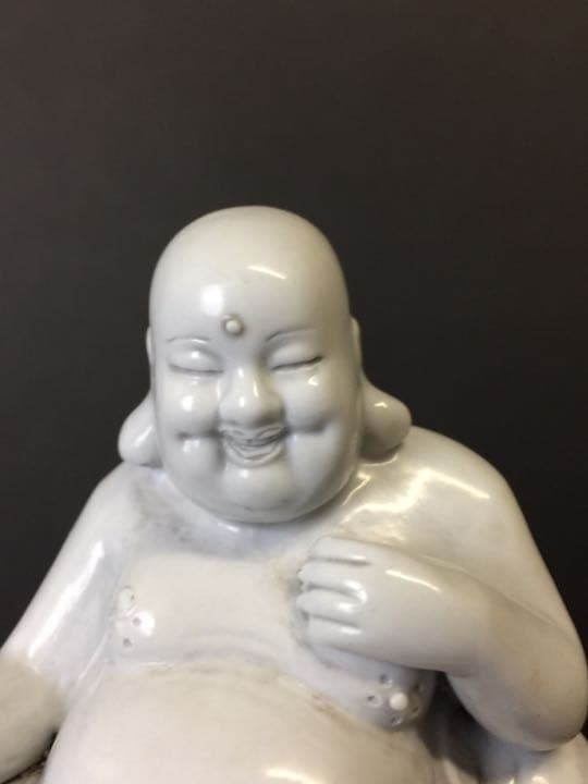 彌勒佛 陶瓷 德化窯 時代物 中國古玩 古美術 何朝宗印在銘