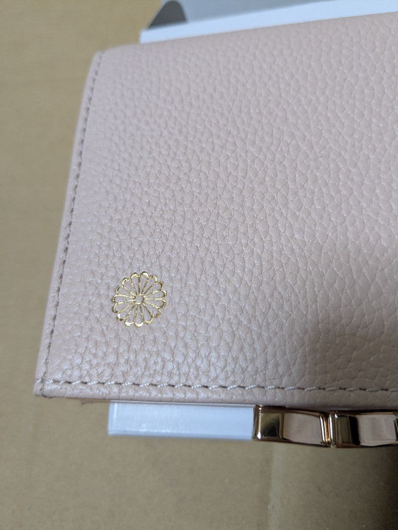 即日発送 皇居限定 がま口財布 ピンクベージュ