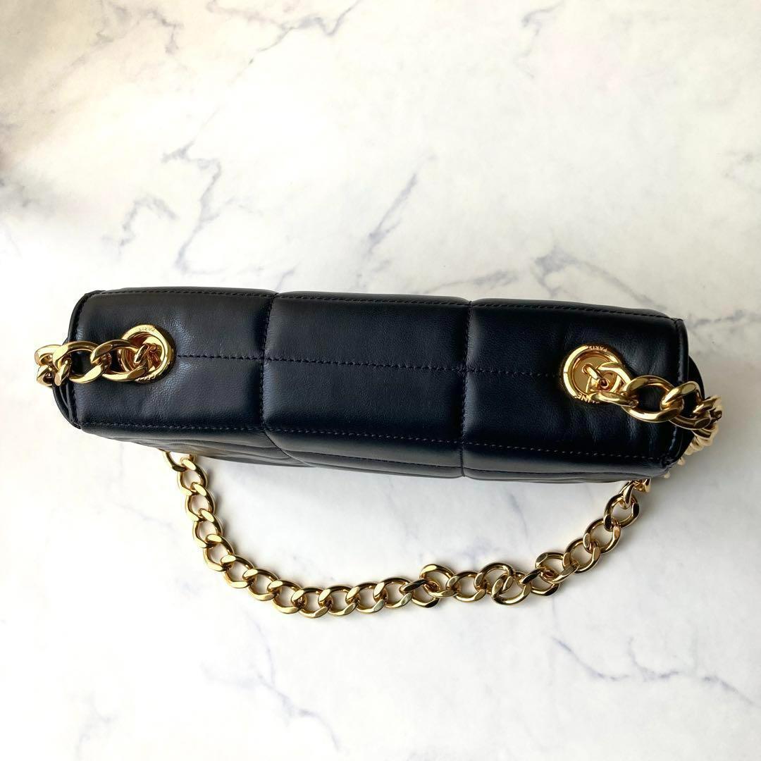 極美品 セリーヌ マトラッセ モノクローム チェーン ショルダーバッグ