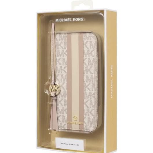 超特価!! マイケルコース＊ 手帳型ストライプ iPhone16Proケース