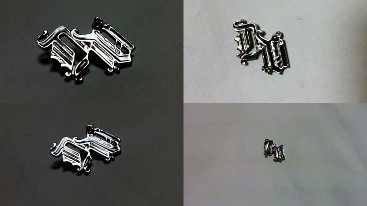 正規新古 ヴェルサーチ ヴィンテージ ゴシックロゴブローチ クロームシルバー×黒