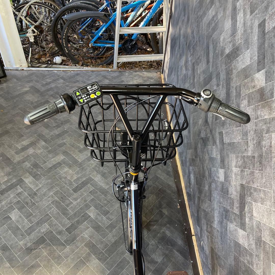 電動アシスト自転車 シティタイプ ブラック 前カゴ付き