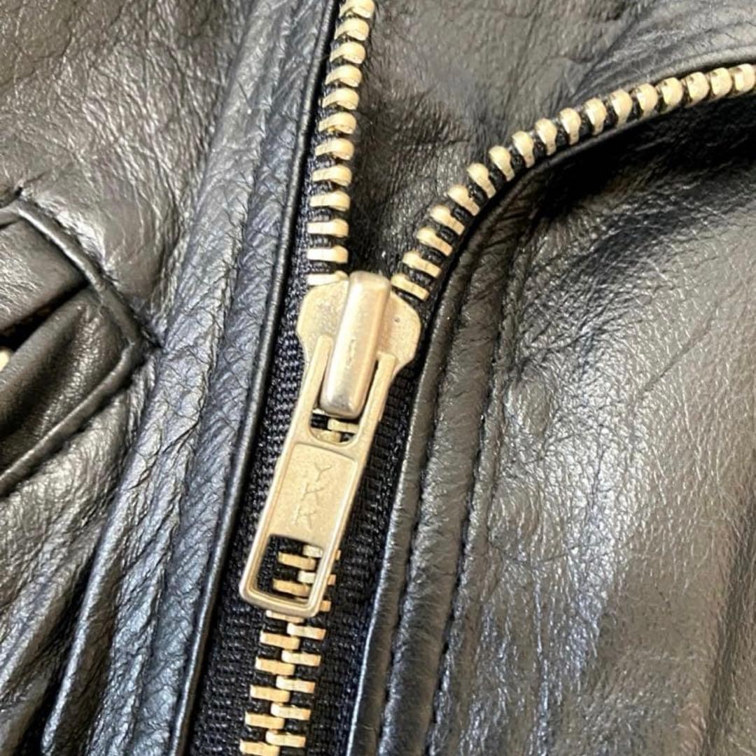 PACHA ショート丈ダブルレザージャケット　ライダース　ブラック