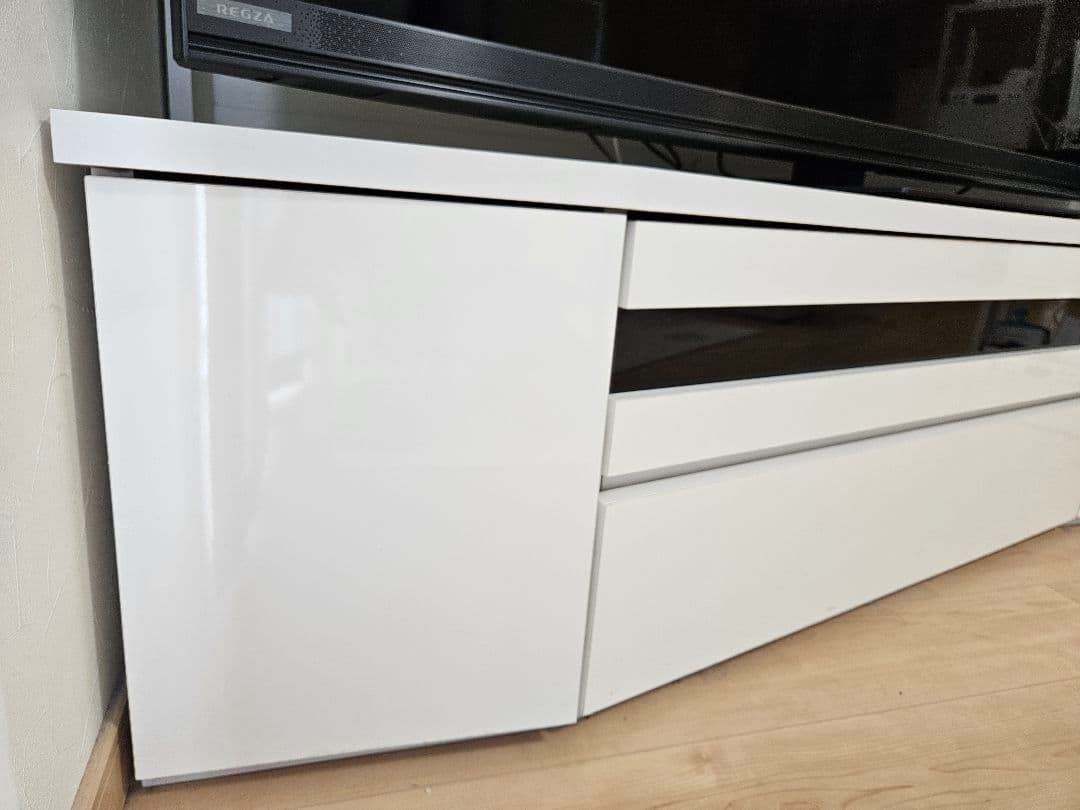 【美品・送料設置込】ディノス コーナー壁面収納 テレビボード 左壁付け(予備付)