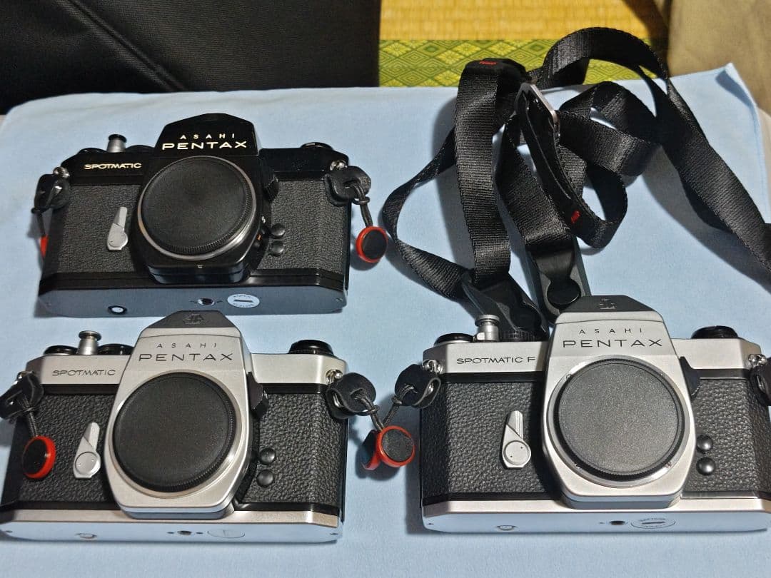 整備済み、ペンタックス SP／SP2／SP2の3台、フィルム、ケース、ストラップ