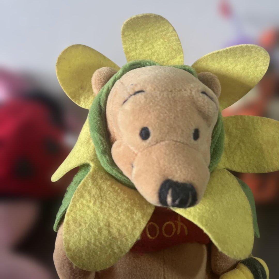 【希少】ディズニー プーさん ぬいぐるみ 3体セット てんとう虫 ひまわり 蝶々