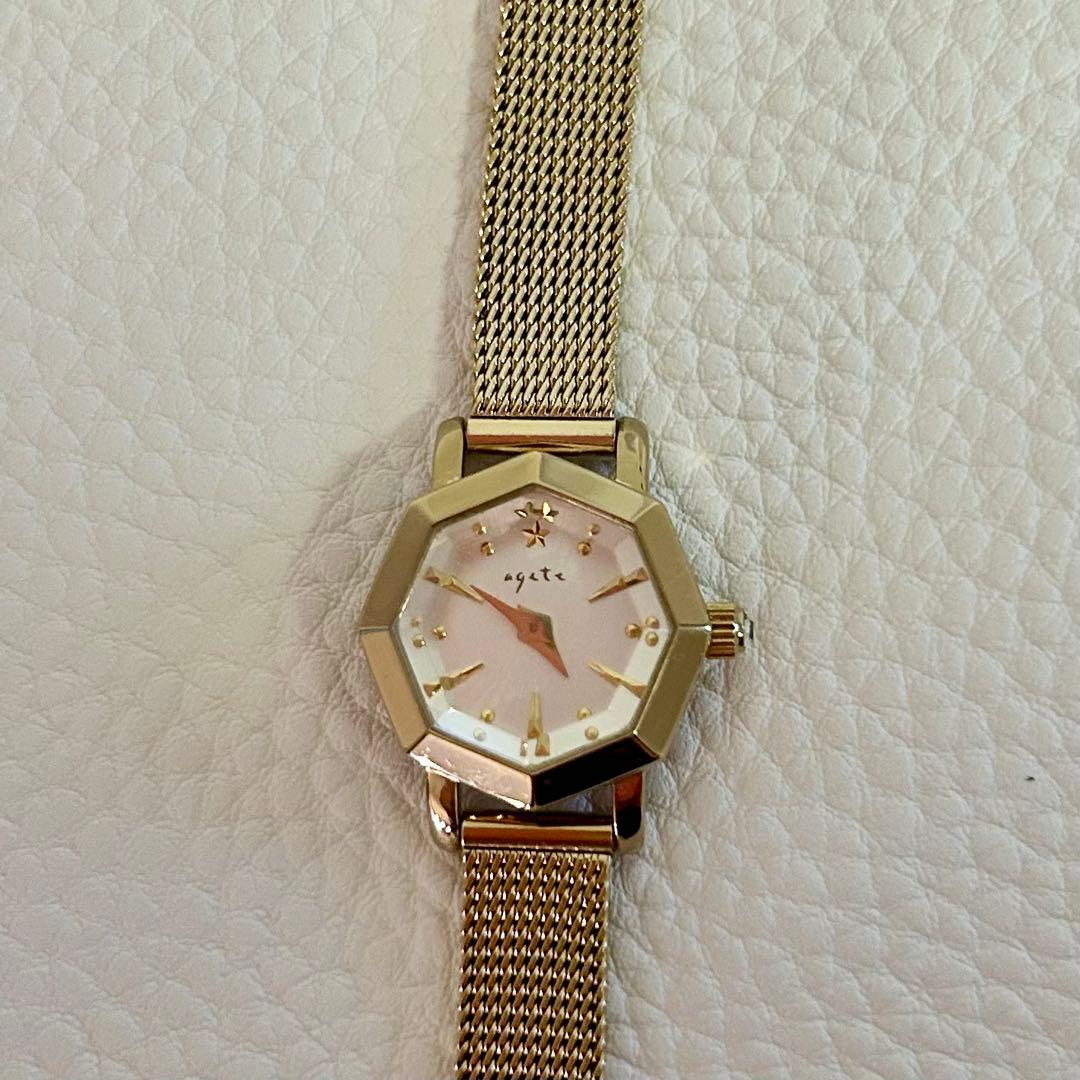 美品⭐︎ agete ドレスウォッチ　ゴールドメッシュベルト