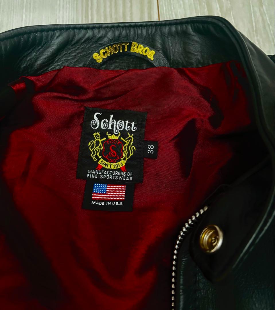 バナナ様 タグなし新品 SCHOTT ライダース レザージャケット 38
