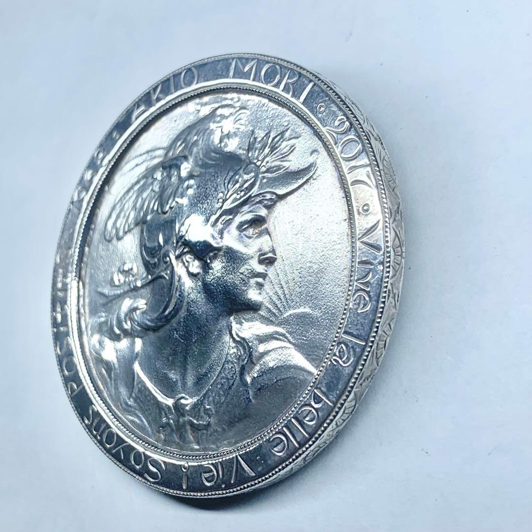 希少 AKIO MORI アキオモリ ブローチ メダル  カメオ シルバー