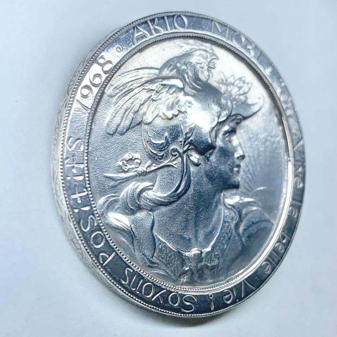 希少 AKIO MORI アキオモリ ブローチ メダル  カメオ シルバー