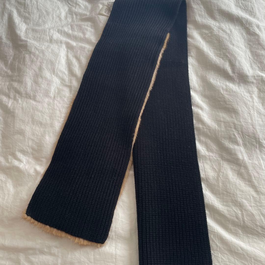 Fendi リブ編みファーマフラー　フェンディ