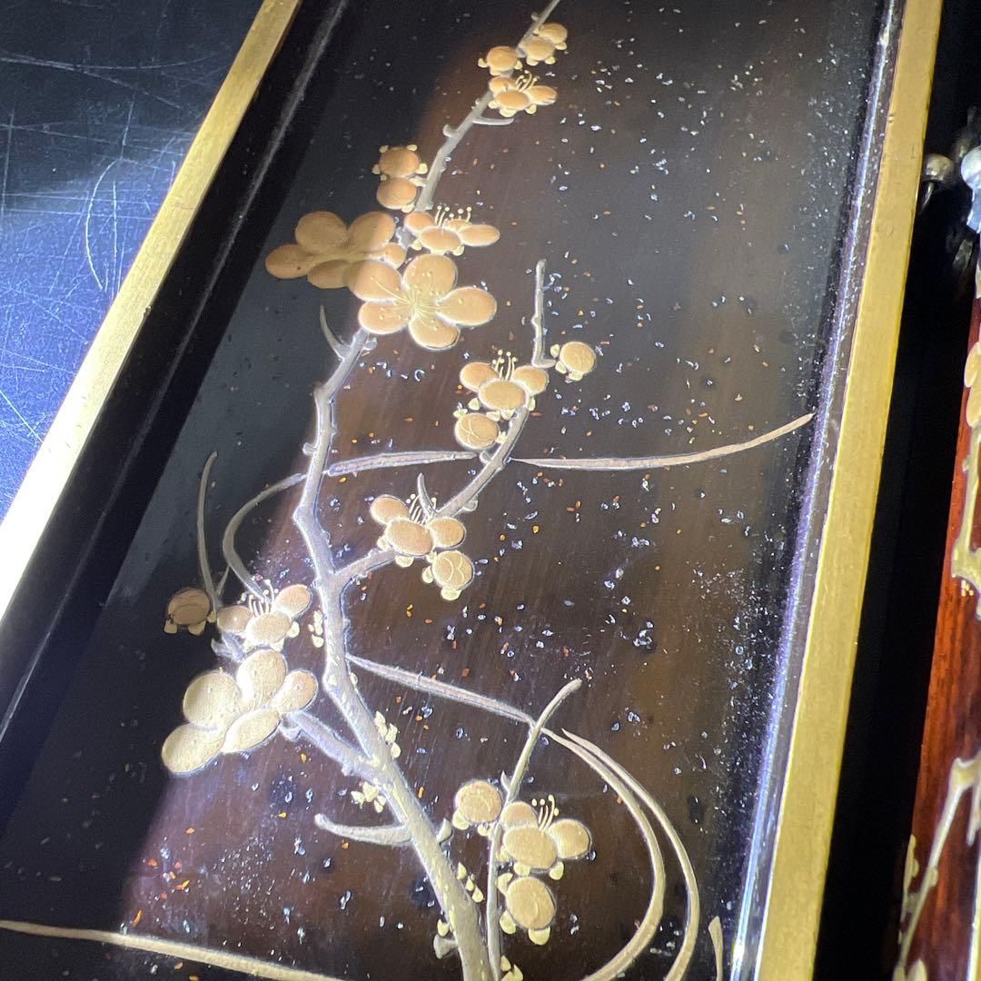 時代　木製蒔絵筆箱　縦21.5㎝　東Y7-1125☆2Fトコチ