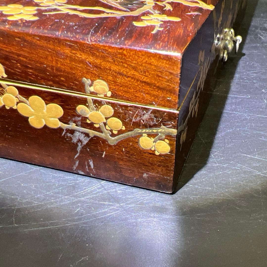 時代　木製蒔絵筆箱　縦21.5㎝　東Y7-1125☆2Fトコチ