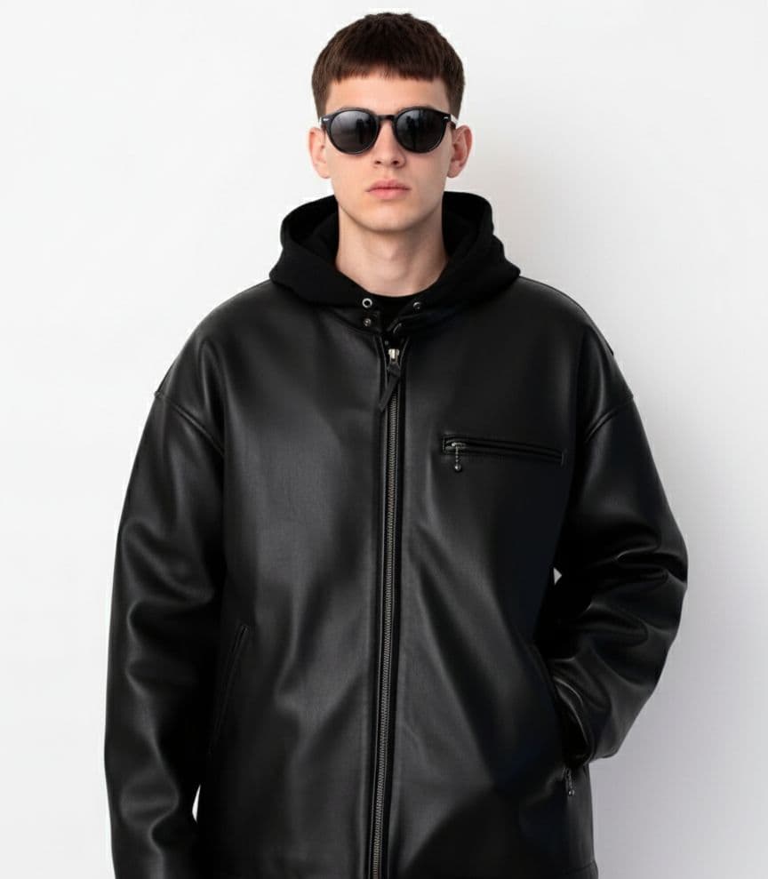 モンキータイムオーバーサイズレザーライダースジャケット本革メゾンスペシャル好きに