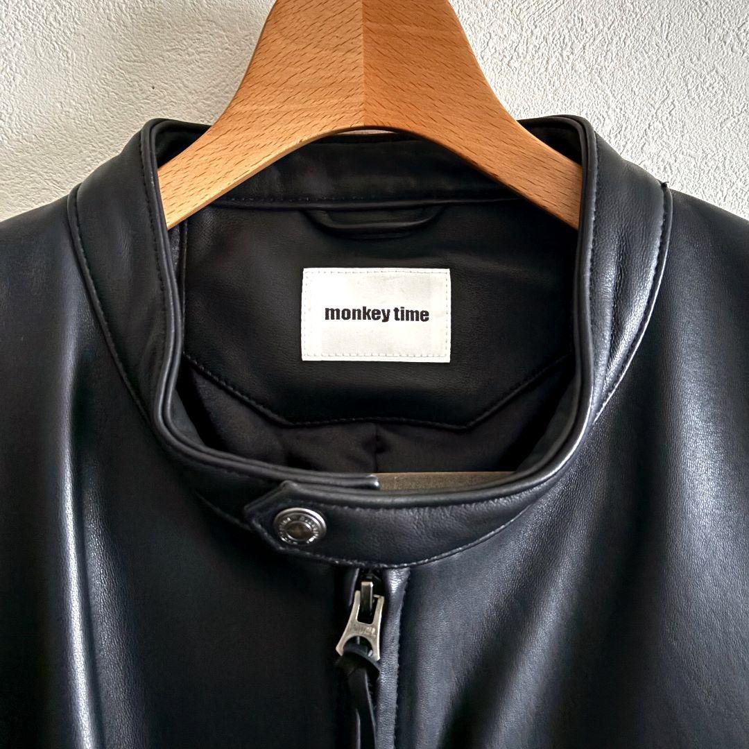 モンキータイムオーバーサイズレザーライダースジャケット本革メゾンスペシャル好きに