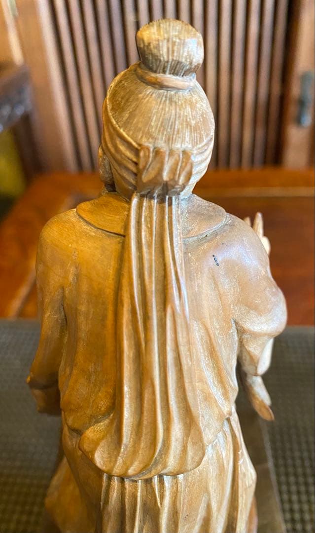 台湾木彫彫刻　福禄寿/仙人 鑑賞台座付 ヴィンテージ　レア 中国　台湾茶器