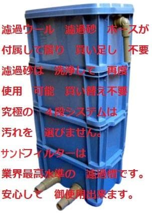 大きな亀　池対応　 サンドフィルター ミニS 濾過砂 水中モーター付き