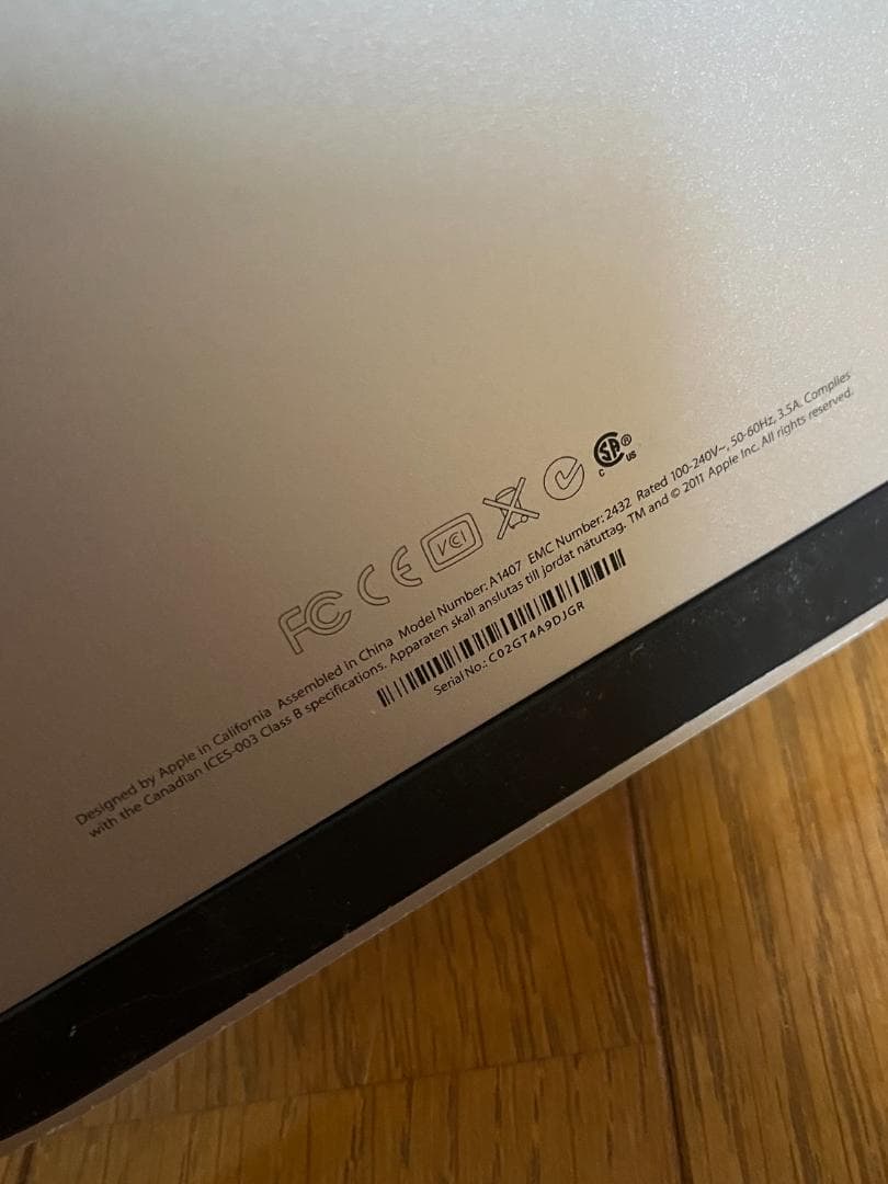 ディスプレイ・モニター本体 Apple Thunderbolt Display / MC914J/A