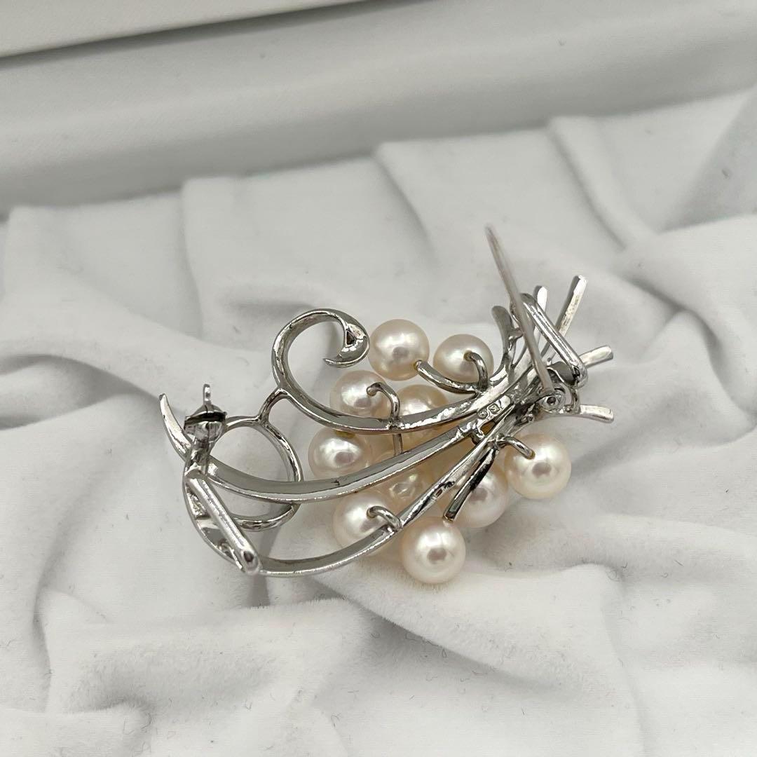 ☆美品☆ミキモト　シルバー　ブローチ　パール　皇室御用達ブランド