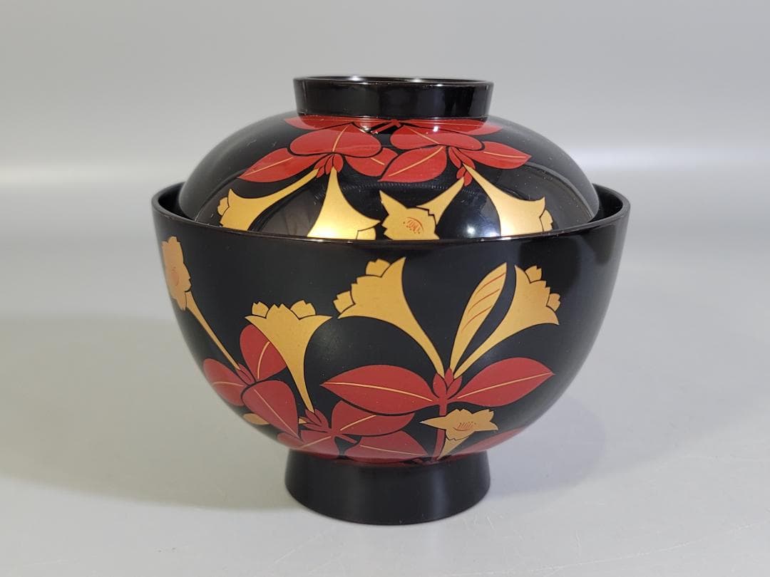 DT582 蒔絵漆器 吸物椀 十客 共箱 平安堂造