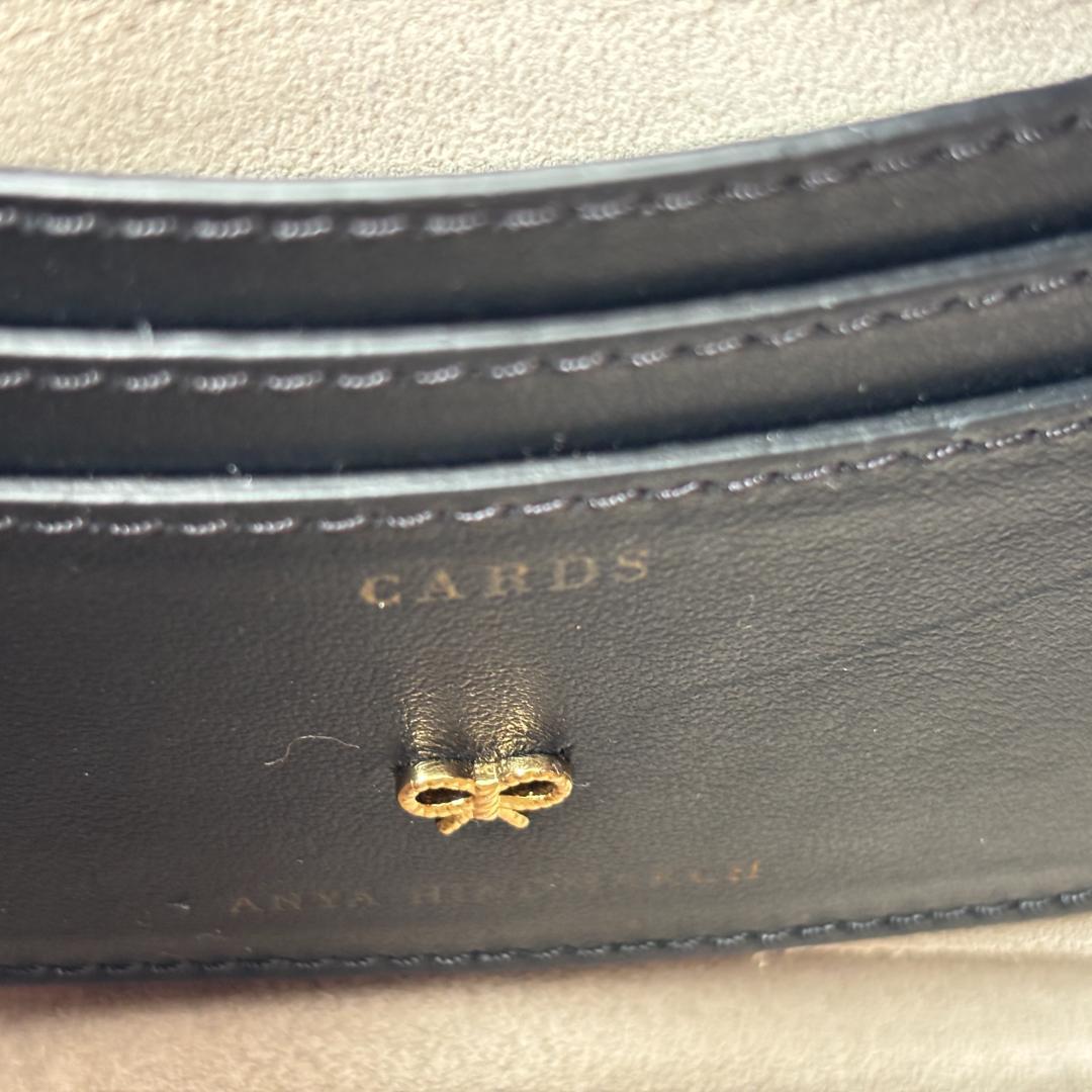 極美品 アニヤハインドマーチ レザー ショルダーバッグ チェーン ブラック