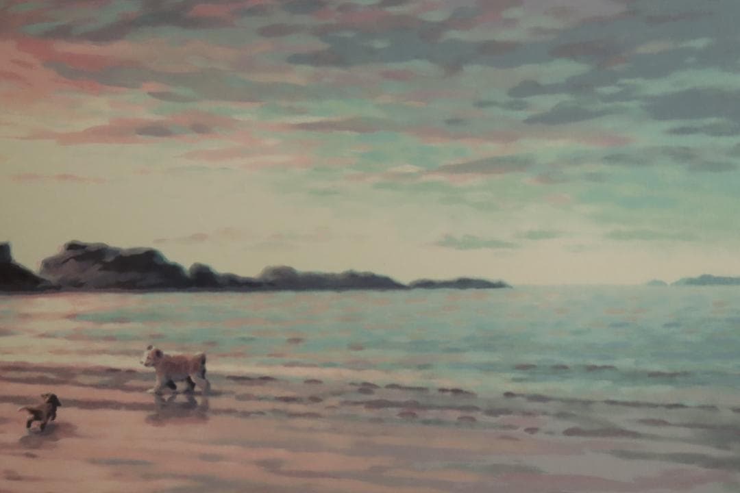 真作保証 笹倉鉄平 「エクリューズ浜」シルクスクリーン 直筆サイン 光の情景画家