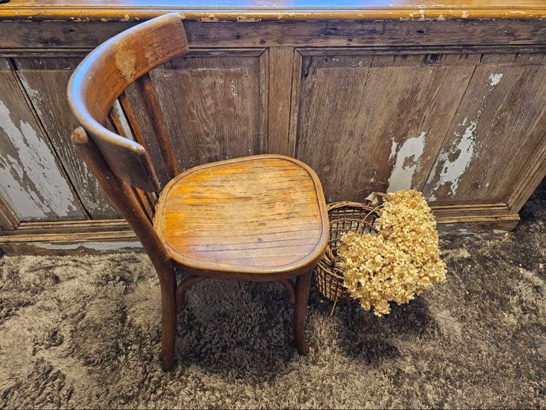 フランス　アンティーク　カフェチェアＢ　【送料込み】