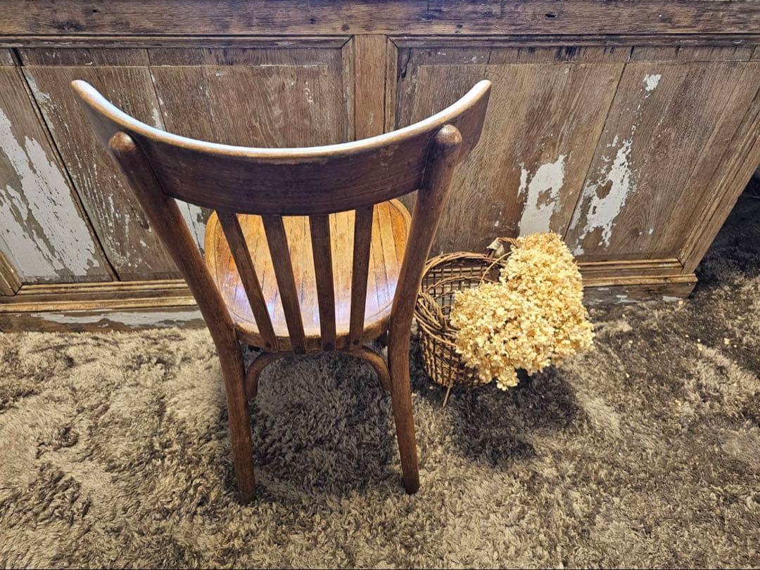 フランス　アンティーク　カフェチェアＢ　【送料込み】