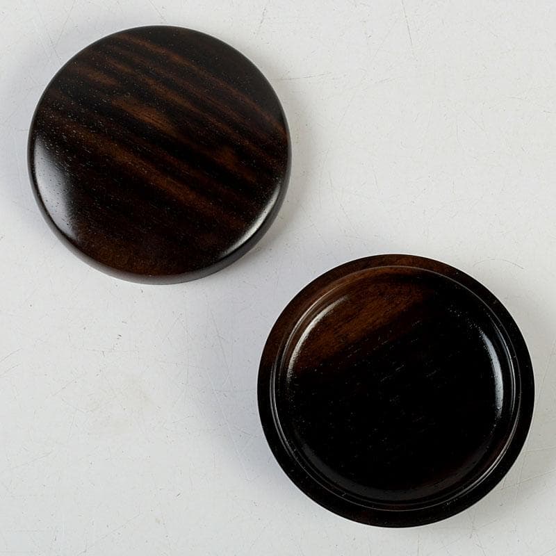 茶道具　挽物師　古川昭二作　人吉挽物　黒柿香合　共箱　V　9409