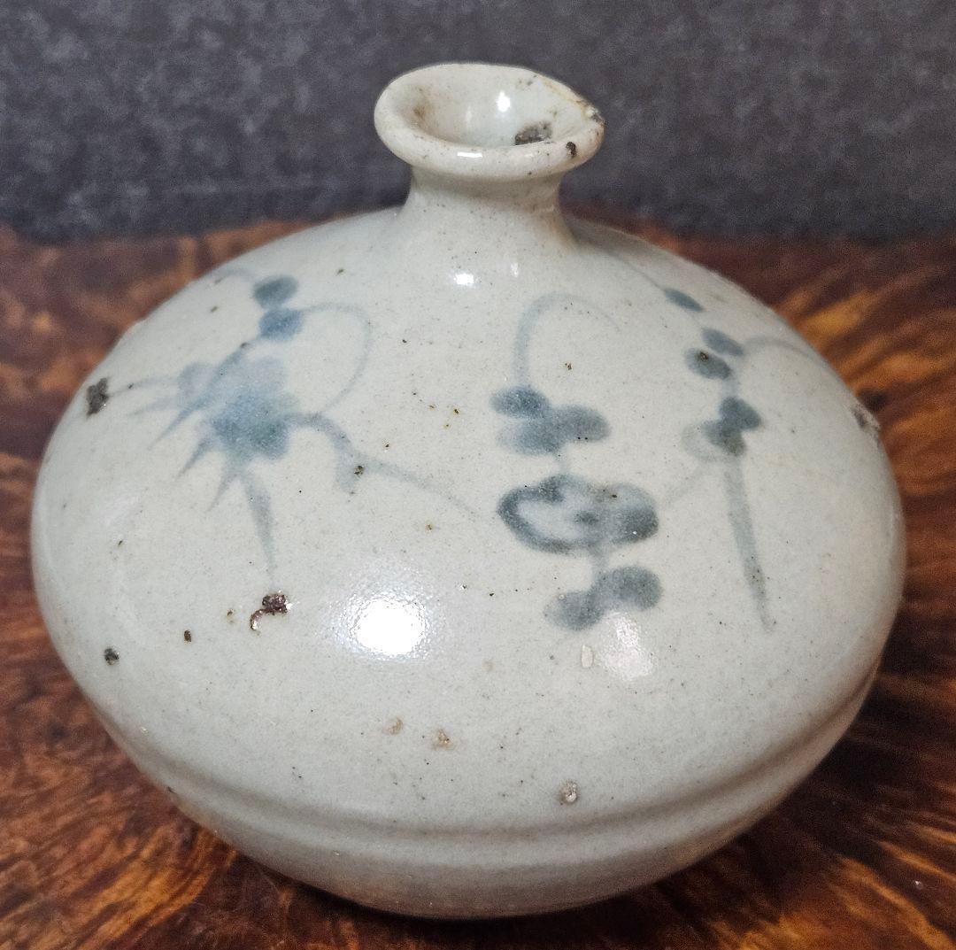 江戸時代中期～後期　古伊万里　染付　松竹梅の図　油壺　花入れ 化粧道具　民芸