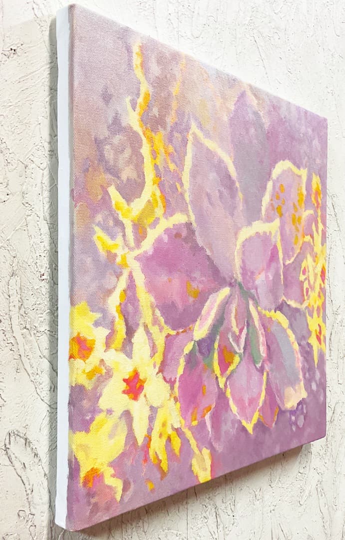 絵画 873/抽象画風/多肉植物/S4号