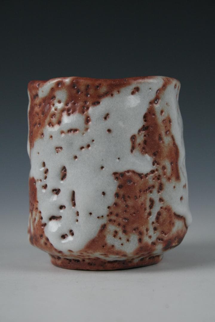 美濃焼　源九郎窯　加藤 健 作 赤志野湯呑　14