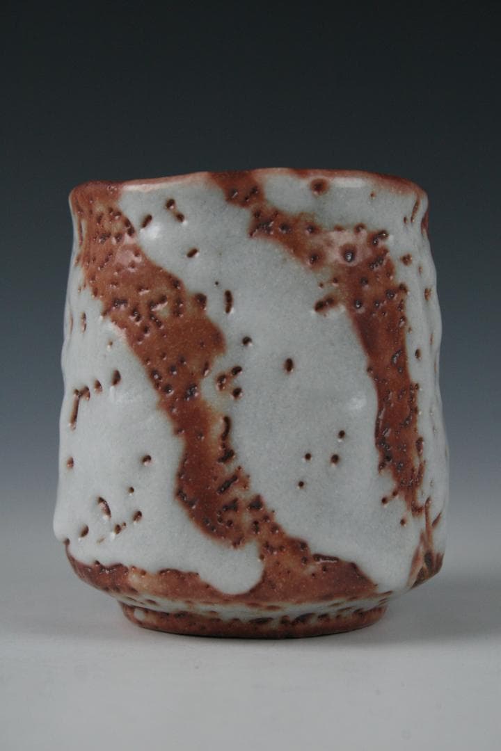 美濃焼　源九郎窯　加藤 健 作 赤志野湯呑　14