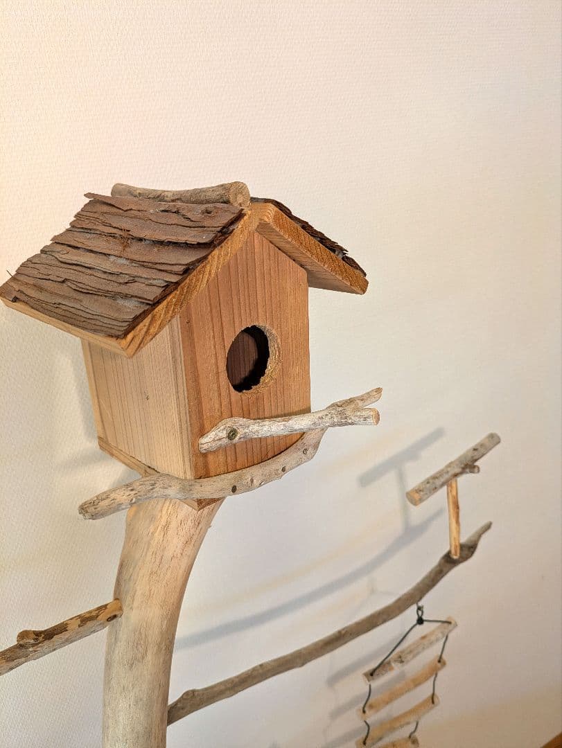 バードジム バードアスレチック 木製鳥止まり木 鳥小屋付き