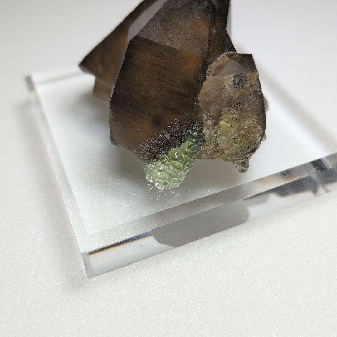 スモーキークォーツ＆ハイアライト　鉱物標本　原石　水晶