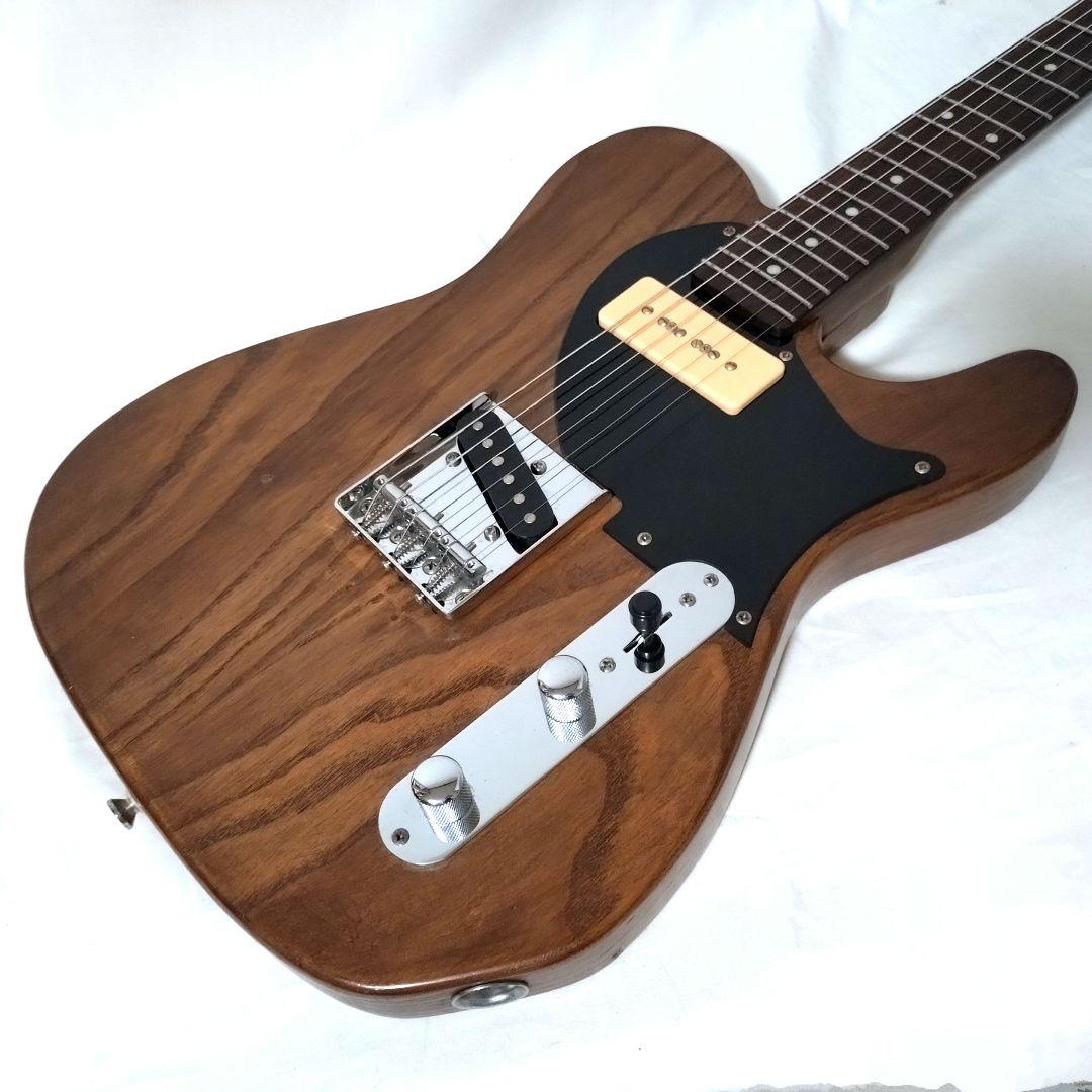 ノーブランド　テレキャスタータイプ　カスタム仕様　ナチュラルウッド　P-90