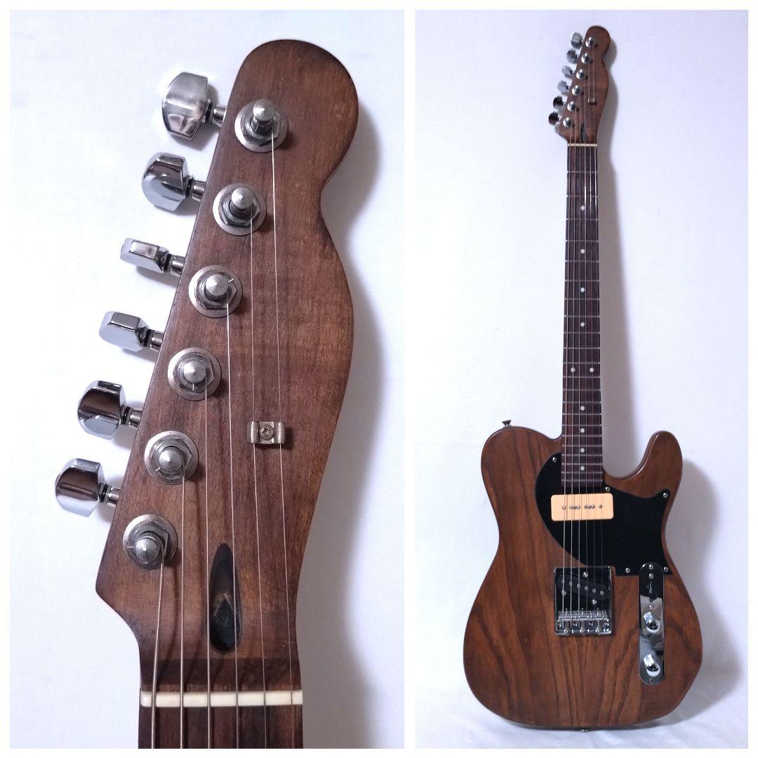 ノーブランド　テレキャスタータイプ　カスタム仕様　ナチュラルウッド　P-90