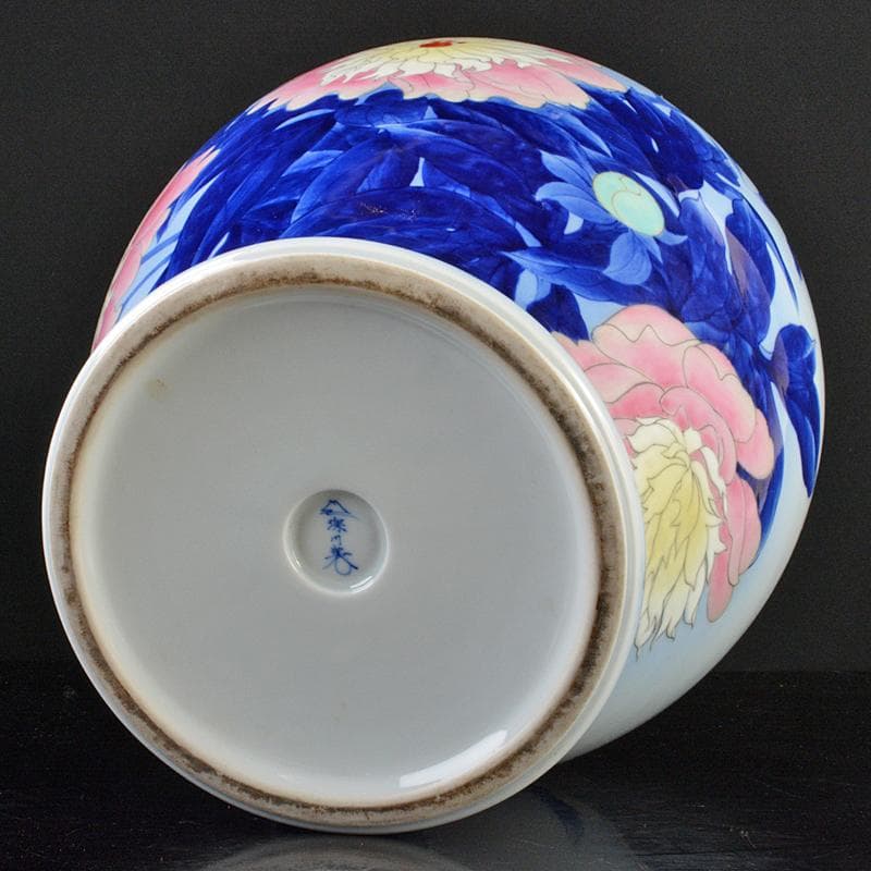 有田焼　宮内庁御用達　深川製磁　花文　花瓶　時代箱　M　R6410B