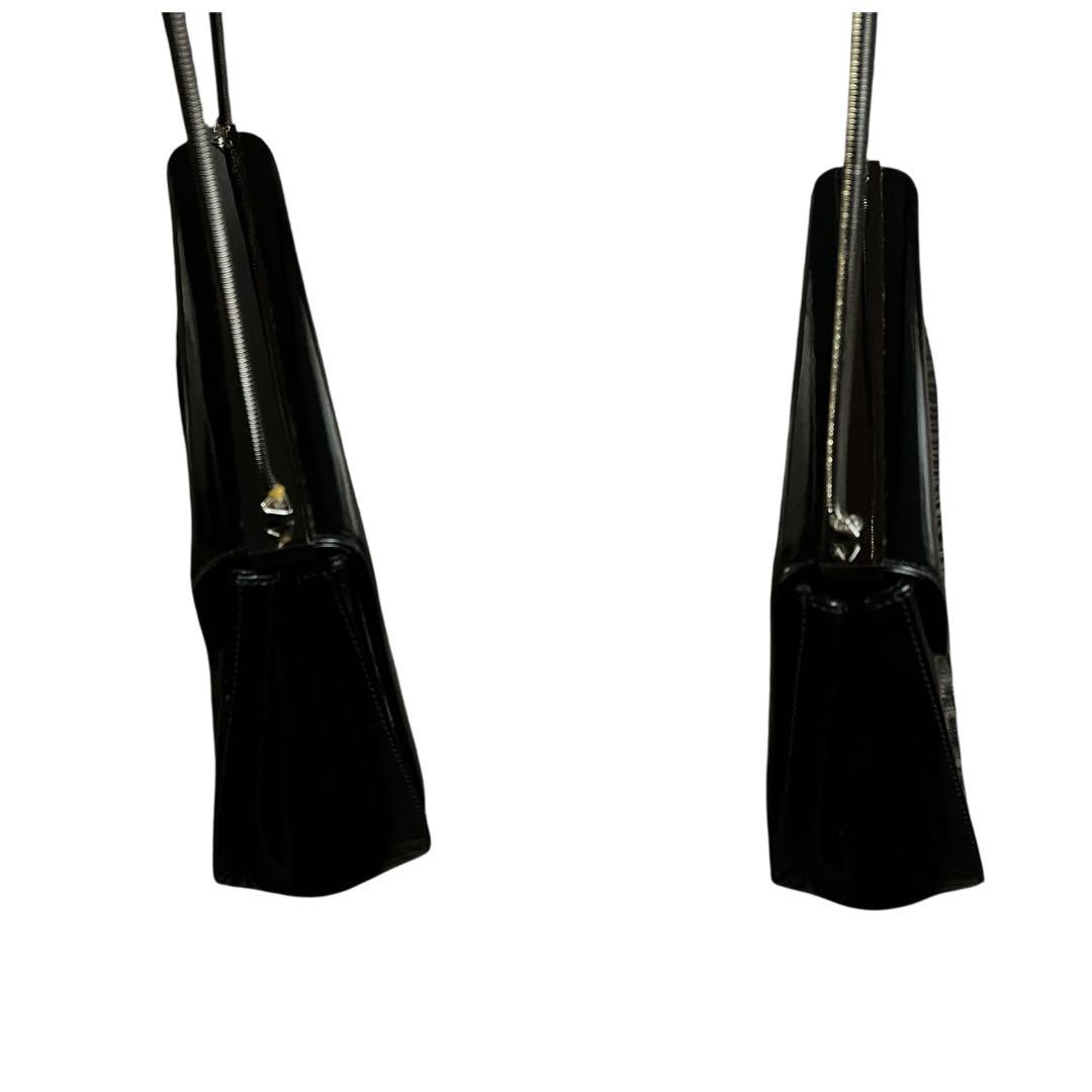 Salvatore Ferragamoエナメルバッグミラー付き ブラック 美品