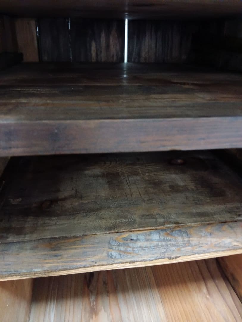 江戸時代後期幕末頃〜明治時代前年期頃讃岐國蔵出時代古鉄金具付木製船箪笥当時物